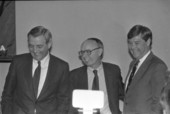 Walter Mondale 1984 Presidential candidate, Governor Bob Graham and Richard C. McFarlain - Tallahassee, Florida.