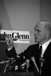 John Glenn, Presidential candidate and former astronaut - Tallahassee, Florida.
