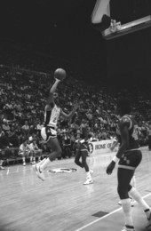 Tony Williams and Memphis State University players at the net - Tallahassee, Florida.