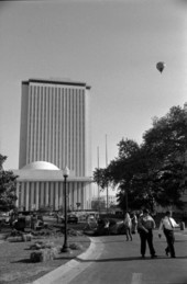 Hot air balloon over the capitol - Tallahassee, Florida.