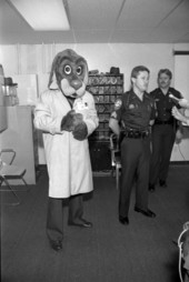 Sheriff's deputies with the McGruff crime dog character - Tallahassee, Florida.