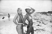 Fashion models on the beach.