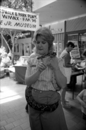 Jan Sheffield from the Tallahassee Junior Museum with a snake - Tallahassee, Florida.