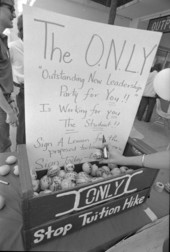 Lemons signed to protest Tuition hikes - Tallahassee, Florida.