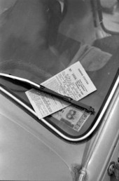 Parking citation on a car - Tallahassee, Florida.