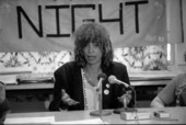 Political activist Angela Davis at a press conference during the Take Back the Night event - Tallahassee, Florida.