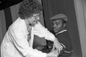 Student receives a measles shot - Tallahassee, Florida.