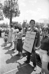 Participants in Hands Across America at the West Front of the Capitol building in Tallahassee, Florida.