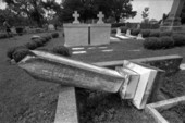 Vandalized cemetery at Old City Cemetery - Tallahassee, Florida.