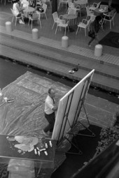 Painter and his artwork at Governor's Square Mall - Tallahassee, Florida.