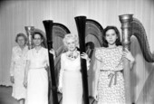 Harpists with their harps. - Tallahassee, Florida.