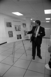 Unidentified man gives presentation about the super computer - Tallahassee, Florida.