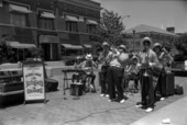 Dixieland band performs on South Adams Street - Tallahassee, Florida.