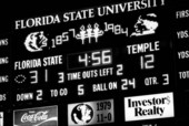 Scoreboard at FSU Vs. Temple football game - Tallahassee, Florida.