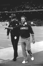 Coach Bobby Bowden and a police officer - Tallahassee, Florida.