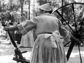 Jessie Coker spinning cotton- White Springs, Florida