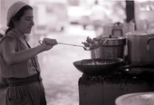 Mandeer Restaurant employee working at the 1983 Florida Folk Festival - White Springs, Florida
