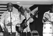Key West Island Junkanoos performing calypso music at the 1983 Florida Folk Festival - White Springs, Florida