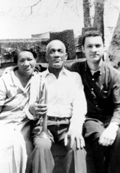 Portrait of Billie and De De Pierce with unidentified friend.