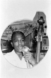 Portrait of bassist Harold Andrews singing - Pensacola, Florida.