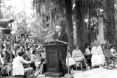 Secretary of State R.A. Gray speaking to the Folk Festival crowd- White Springs, Florida