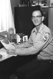 Park ranger Eddie Nesmith at his Fort Gadsden State Historic Site office - Sumatra, Florida.