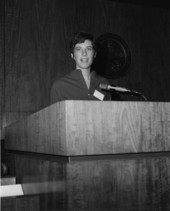 Florida DER director Victoria Tschinkel speaking at unknown engagement - Tallahassee, Florida