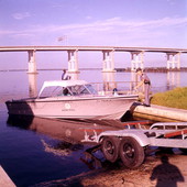 Florida Marine Patrol officer with his boat