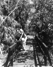 Couple on trail at Hilslborough River State Park - Hillsborough County, Florida
