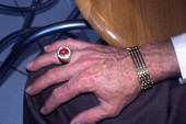 View showing ring and bracelet made by Armenian jeweler Setrag Kalandjian in Coral Springs, Florida.