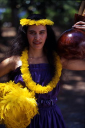 Kaleinani Ohumukini demonstrates Hawaiian hula - White Springs, Florida.