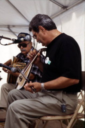 Kostas Maris (L) and Nicholas Mastras perform at Florida Folklife Festival - White Springs, Florida.