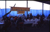 People eating at the Central Florida Fairgrounds during a Vietnamese New Year celebration in Orlando, Florida.