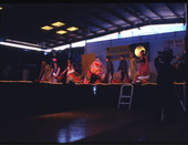 Vietnamese dancers at the Central Florida Fairgrounds performing Lion dance for a New Year celebration in Orlando, Florida.