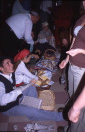 Portuguese Americans in a village re-creation during the "Night in Portugal" dinner & dance event in St. Petersburg, Florida.