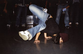 Breakdancer on the floor at Club Downunder on the FSU campus in Tallahassee, Florida.