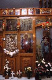 Religious icons at St. Michael's Shrine - Tarpon Springs, Florida.