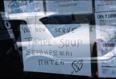 Sign advertising tripe soup - Tarpon Springs, Florida.