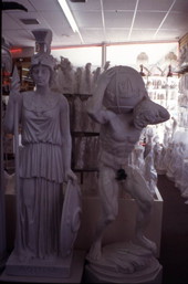 Sculptures in a shop - Tarpon Springs, Florida.