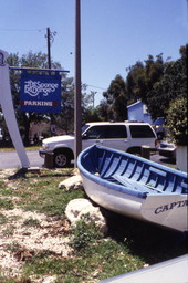 Dinghy outside the Sponge Exchange - Tarpon Springs, Florida.