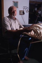 Jim Weaver caning a chair - Scottsmoor, Florida.
