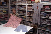 Patricia Reid with quilting materials - Titusville, Florida.