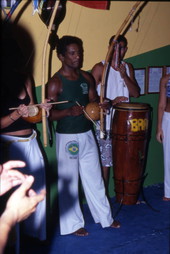 Musicians play for Capoeira dancers - Orlando, Florida.