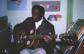Blind Johnny Brown playing blues on his resonator guitar - Saint Petersburg, Florida.