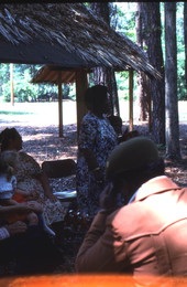 Woman telling a story at the Portable Folk Festival - White Springs, Florida