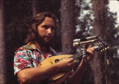 Larry Abrahms playing the mandolin at the 1975 Florida Folk Festival - White Springs, Florida