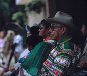 Seminole family watching the proceedings at the Florida Folk Festival - White Springs, Florida