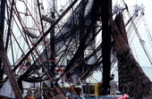 Nets and rigging aboard shrimp boat - Fernandina Beach, Florida