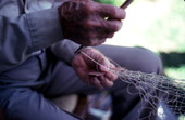 Valley Hill making a cast net