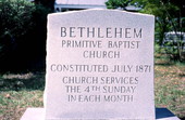 Stone slab at Bethlehem Primitive Baptist Church - Old Chicora, Florida
